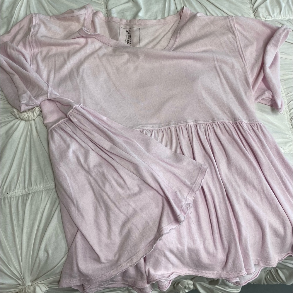 Light pink peplum Free People t-shirt